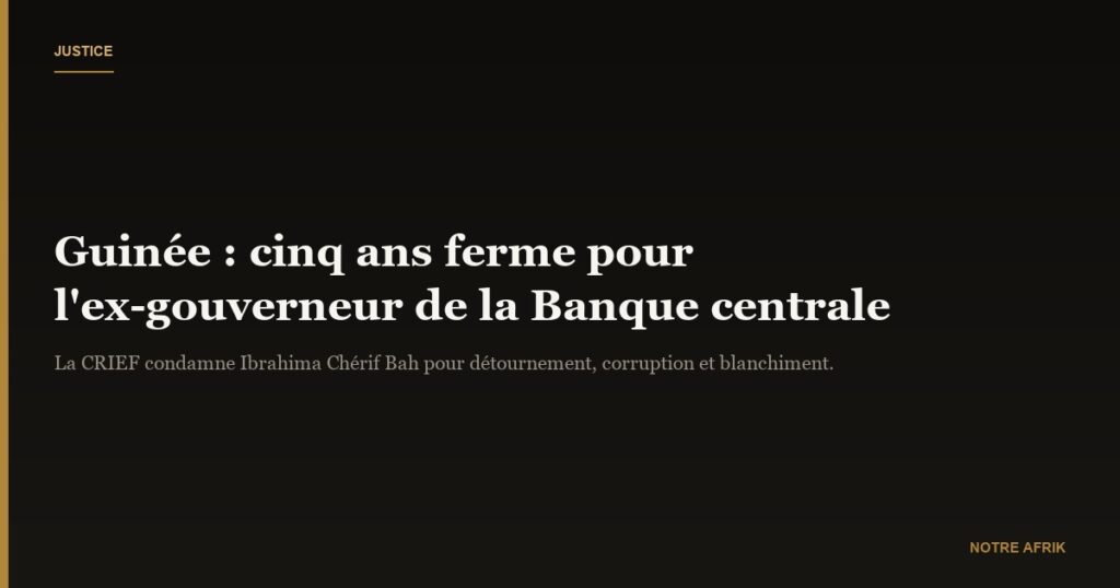 Guinée : Ibrahima Chérif Bah écope de cinq ans de réclusion ferme