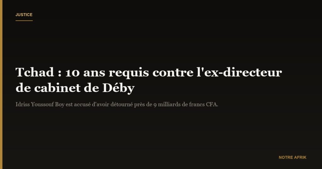 Tchad : 10 ans de prison requis contre Idriss Youssouf Boy