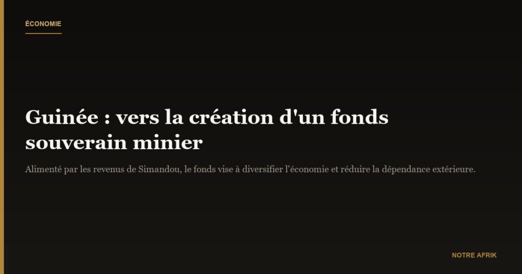 Guinée : vers la création d’un fonds souverain