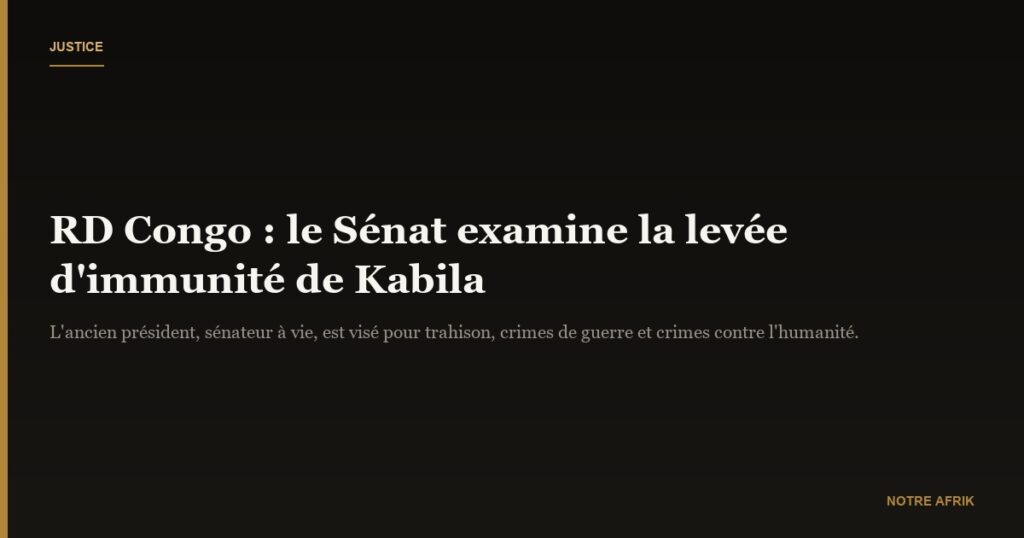 RD Congo : le Sénat se penche sur la levée de l’immunité de Joseph Kabila