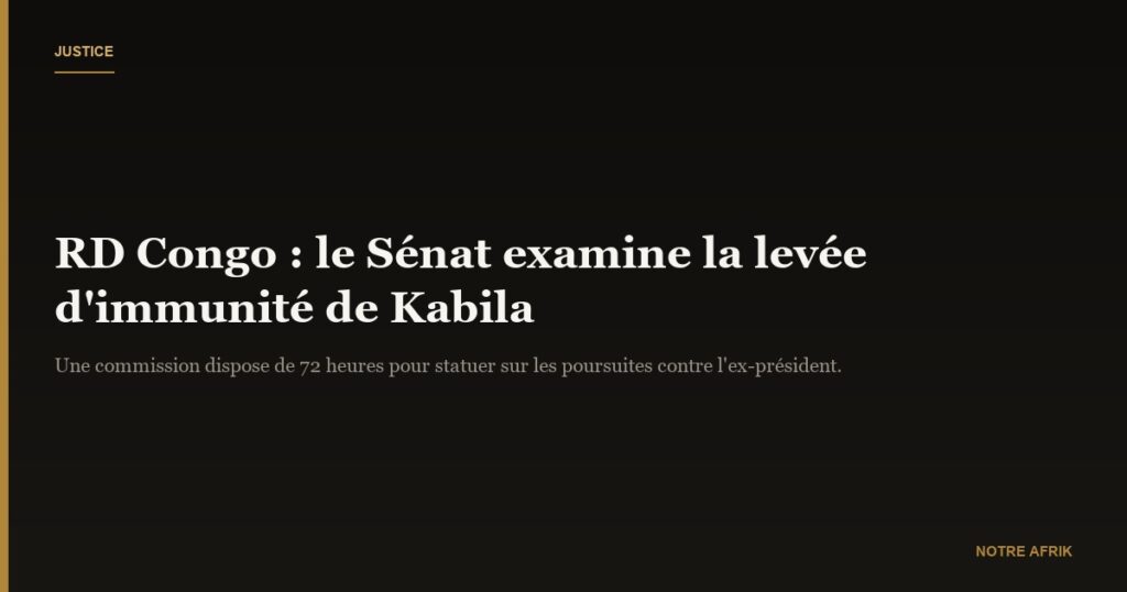 RD Congo : une commission va examiner la levée d’immunité de Kabila