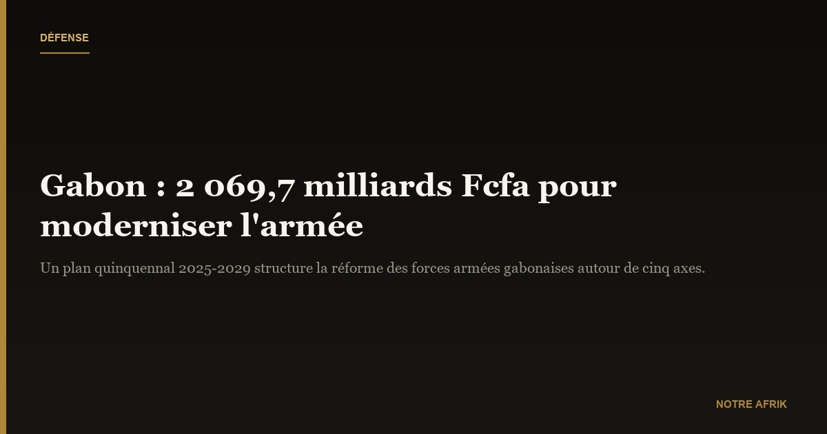 Gabon : vers une armée plus moderne et efficace