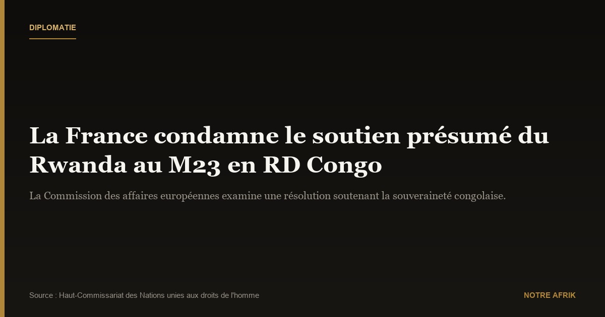 RD Congo : la France condamne le soutien présumé du Rwanda au M23