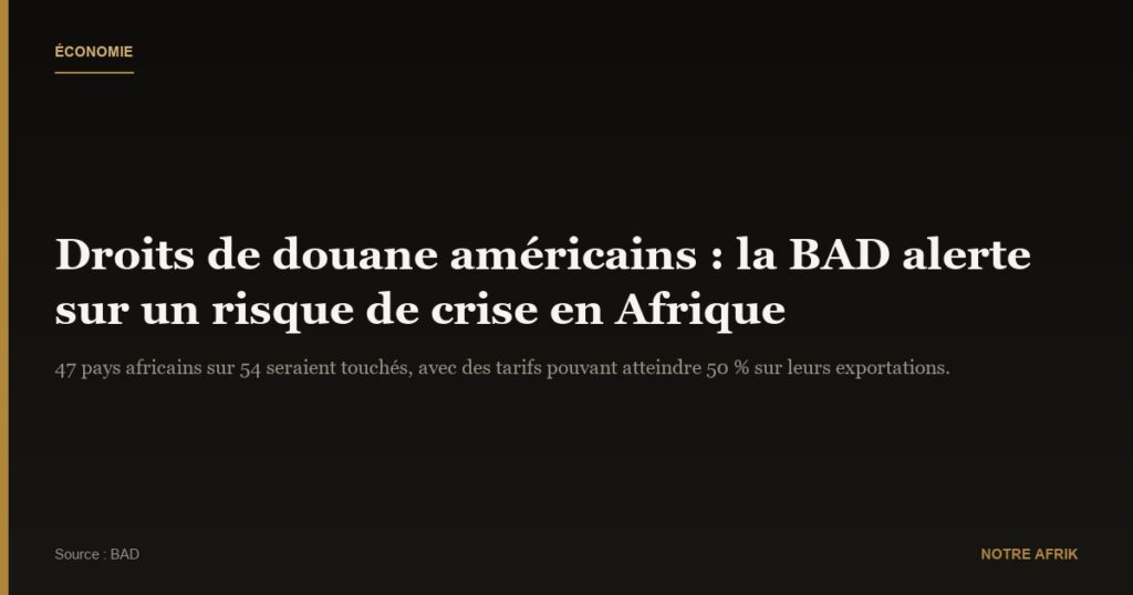 Droits de douane américains : la BAD alerte sur un risque de crise en Afrique