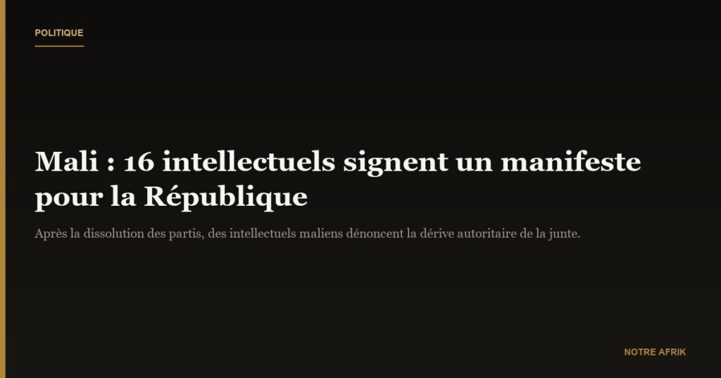 Mali : des voix s’élèvent pour défendre la République
