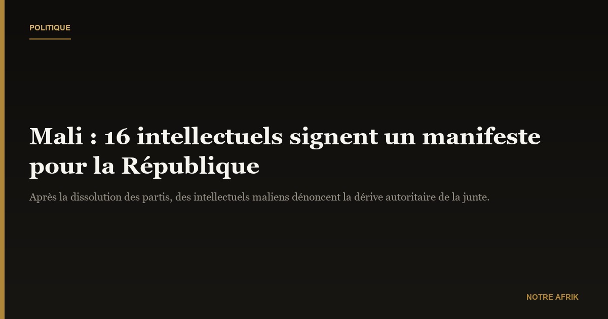 Mali : des voix s’élèvent pour défendre la République