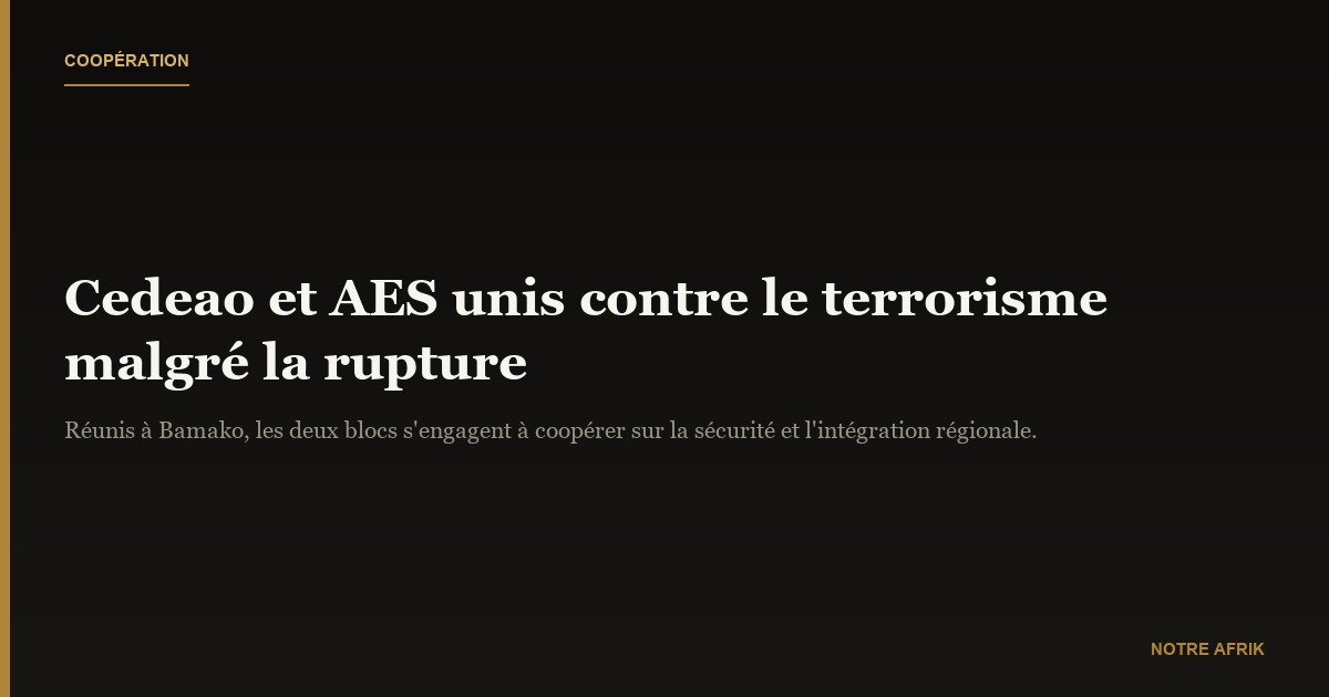 Coopération : la Cedeao, le Mali, le Burkina et le Niger unis contre le terrorisme