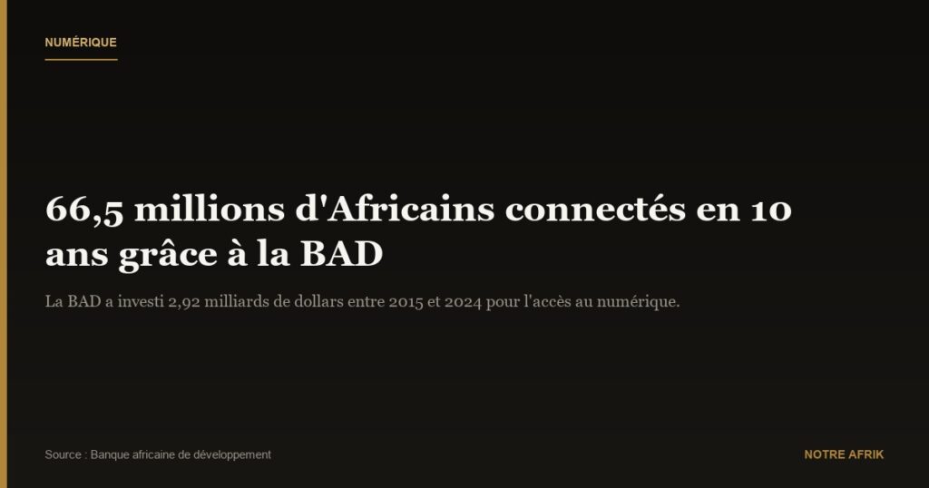 Numérique : 66,5 millions d’Africains connectés en 10 ans grâce à la BAD