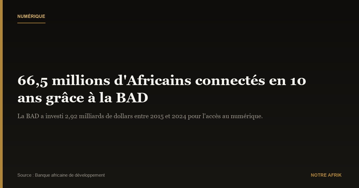 Numérique : 66,5 millions d’Africains connectés en 10 ans grâce à la BAD