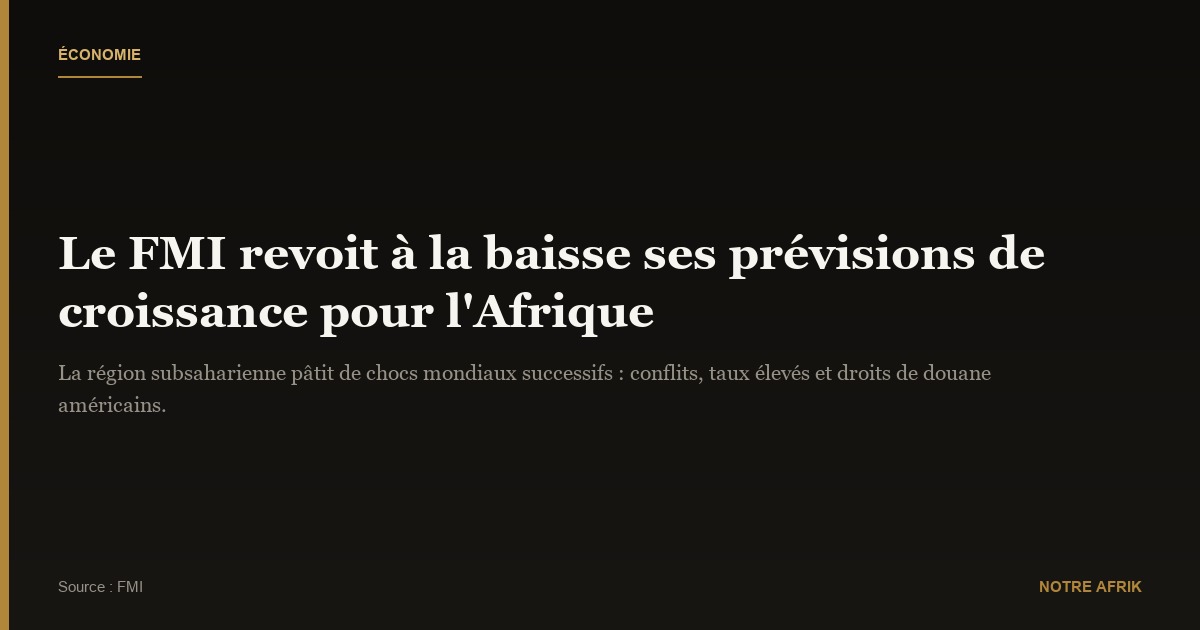 Économie : le FMI alerte sur les freins à la croissance africaine