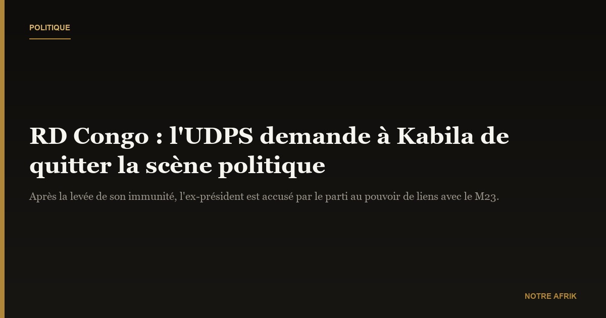 RD Congo : le parti au pouvoir demande à Kabila de se retirer de la scène politique