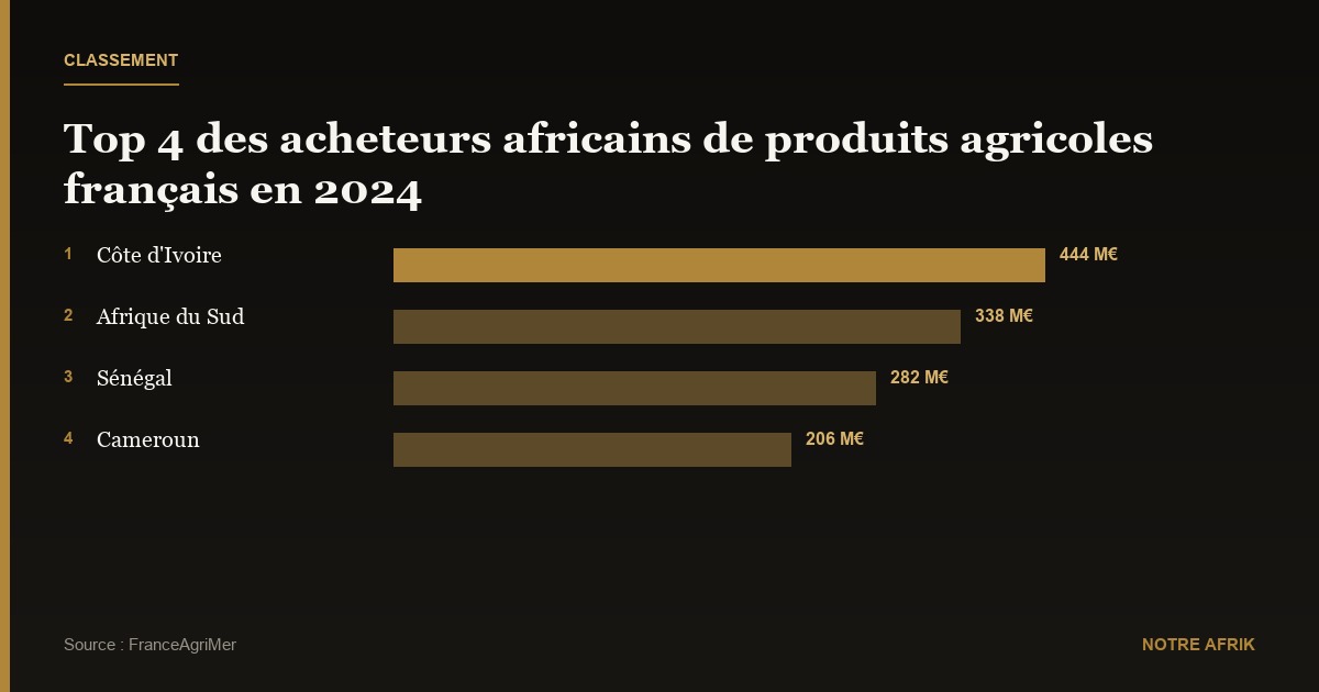 Afrique : recul d’environ 114 millions de dollars des achats agricoles français en 2024