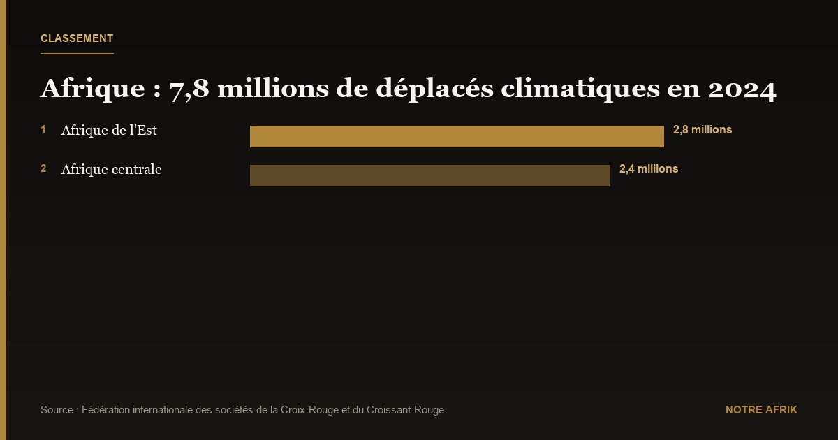 Afrique : 7,8 millions de déplacés climatiques en 2024