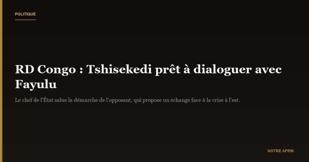 RD Congo : Félix Tshisekedi favorable au dialogue proposé par Martin Fayulu