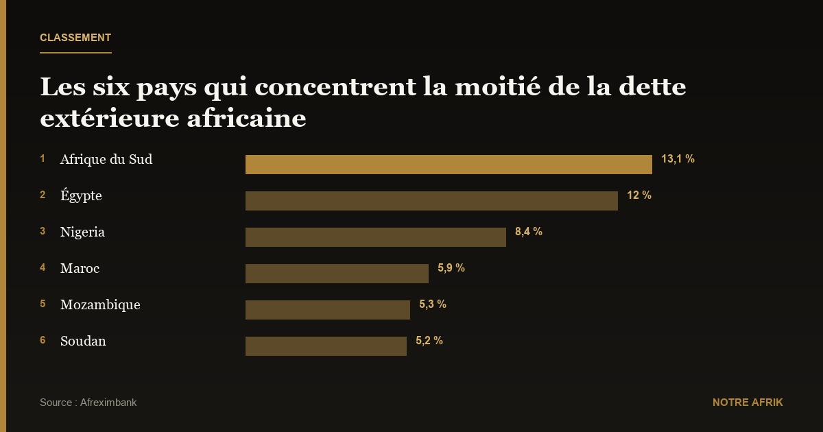 Économie : six pays concentrent la moitié de la dette extérieure africaine en 2025