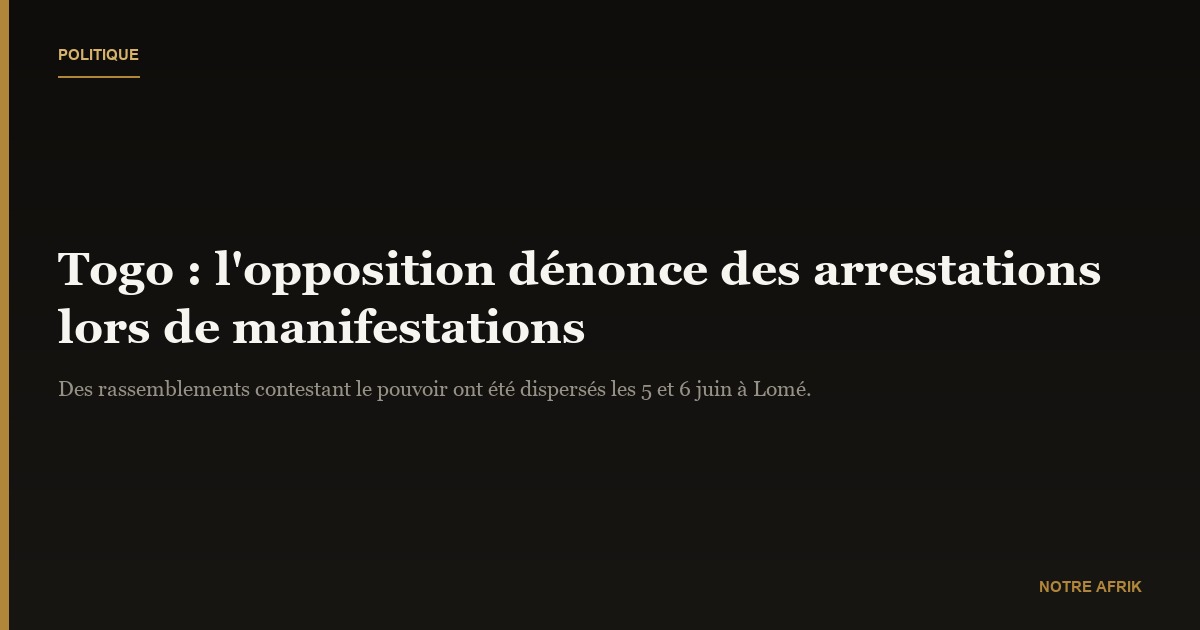 Togo : l’opposition dénonce des arrestations arbitraires lors de manifestations