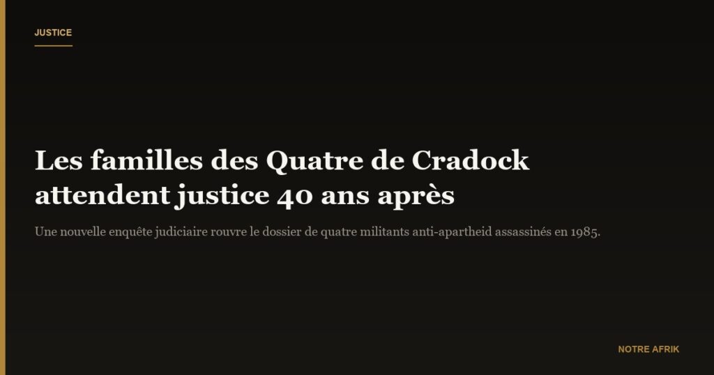 Apartheid : des familles sud-africaines réclament justice 40 ans après
