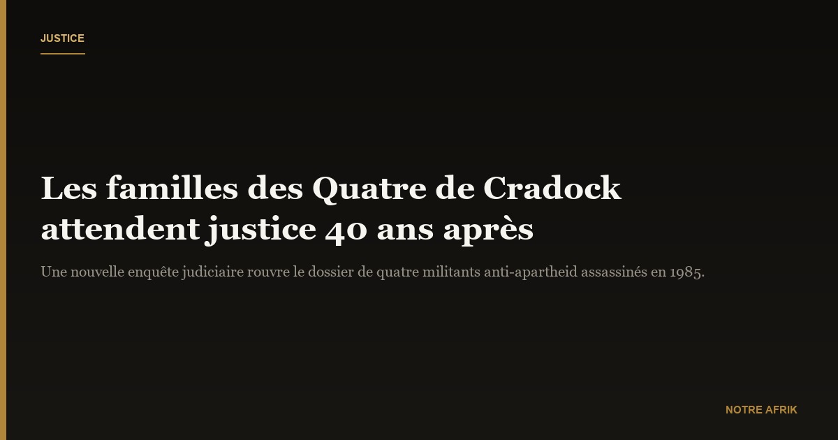 Apartheid : des familles sud-africaines réclament justice 40 ans après