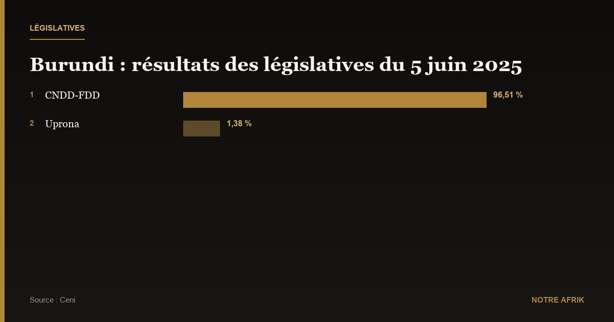 Burundi : le parti au pouvoir remporte tous les sièges aux législatives