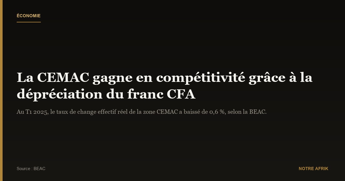 Économie : la dépréciation du taux de change renforce la compétitivité des pays de la Cemac