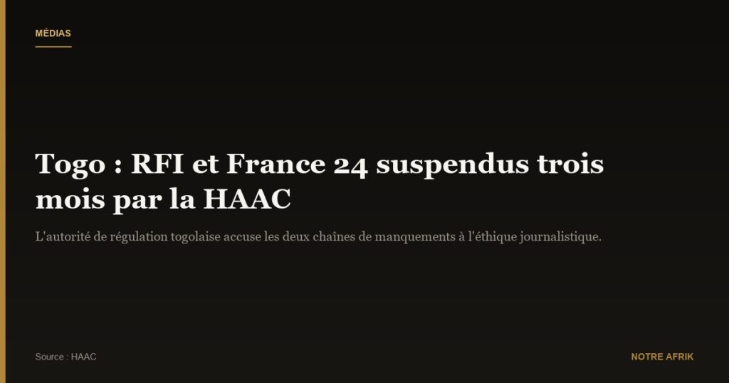 Togo : RFI et France 24 suspendus pour trois mois