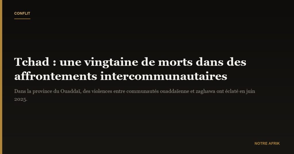 Tchad : un affrontement intercommunautaire fait une vingtaine de morts