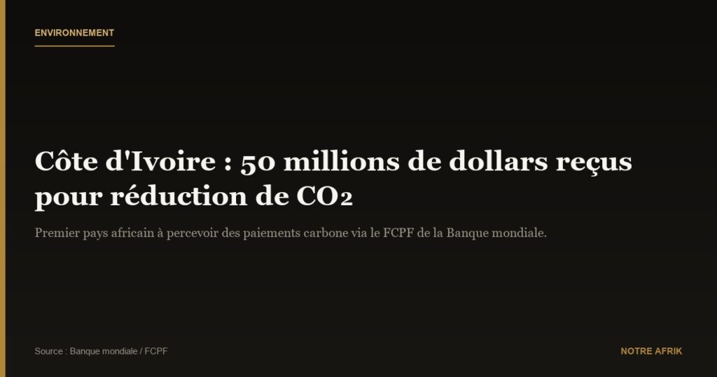 Fonds carbone : la Côte d’Ivoire, premier pays africain à passer à l’action