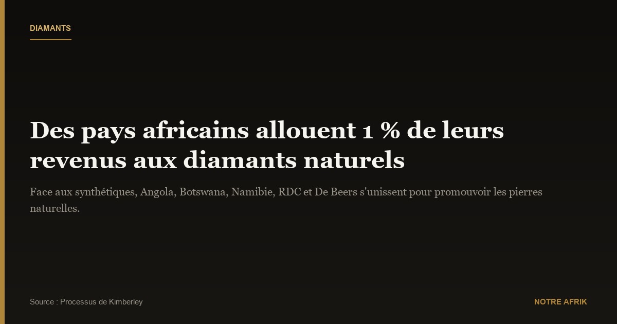 Afrique : des diamantaires investissent 1 % de leurs revenus pour promouvoir les pierres naturelles