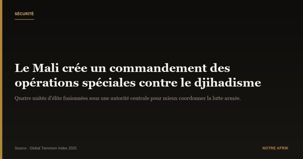 Sécurité : le Mali crée un commandement spécial contre les attaques djihadistes
