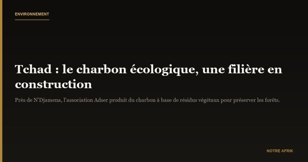Tchad : premiers pas du charbon "écologique"