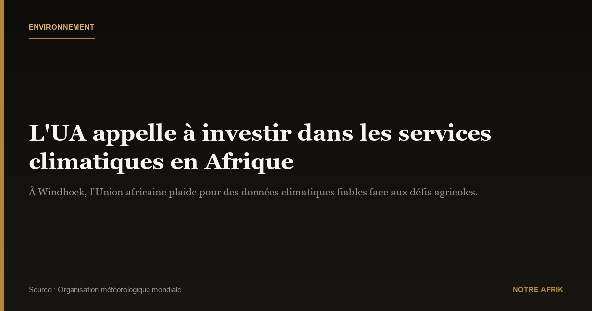 Environnement : l’UA appelle à investir dans les services climatiques