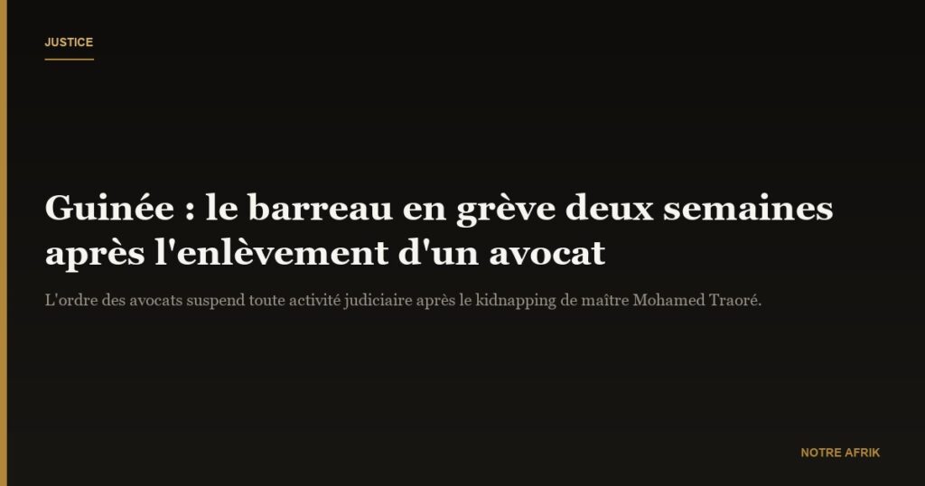 Guinée : le barreau en grève pour deux semaines