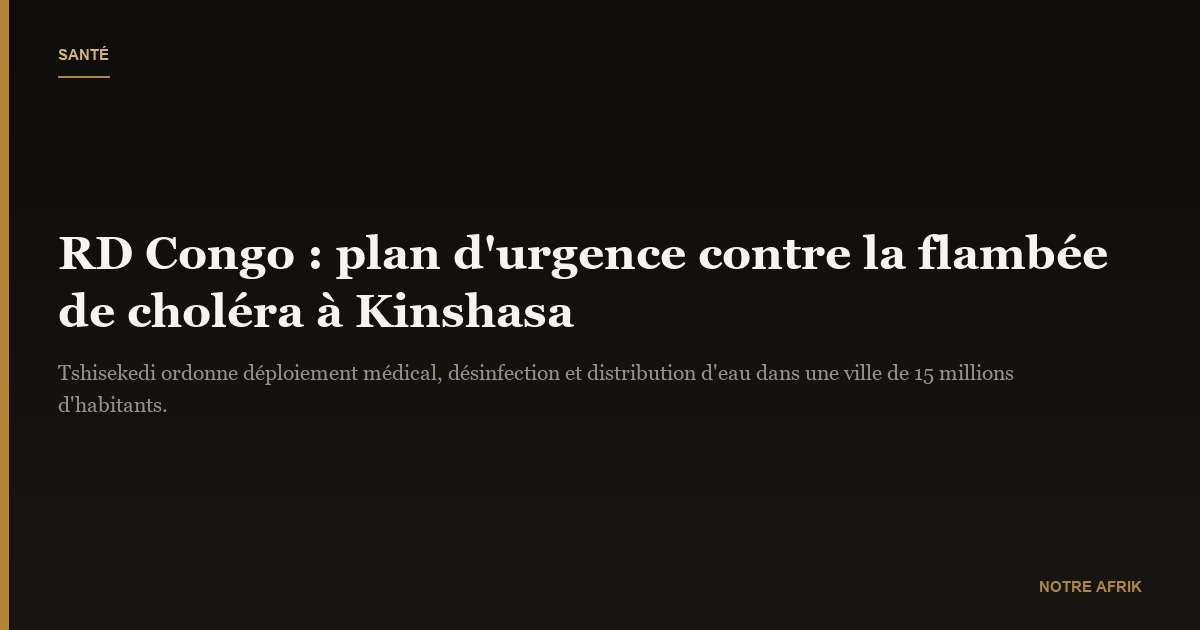 RD Congo : Félix Tshisekedi trace la ligne de front de la riposte contre le choléra