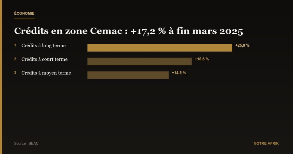 Économie : les crédits en zone Cemac sont en hausse de 17,2 % à fin mars 2025