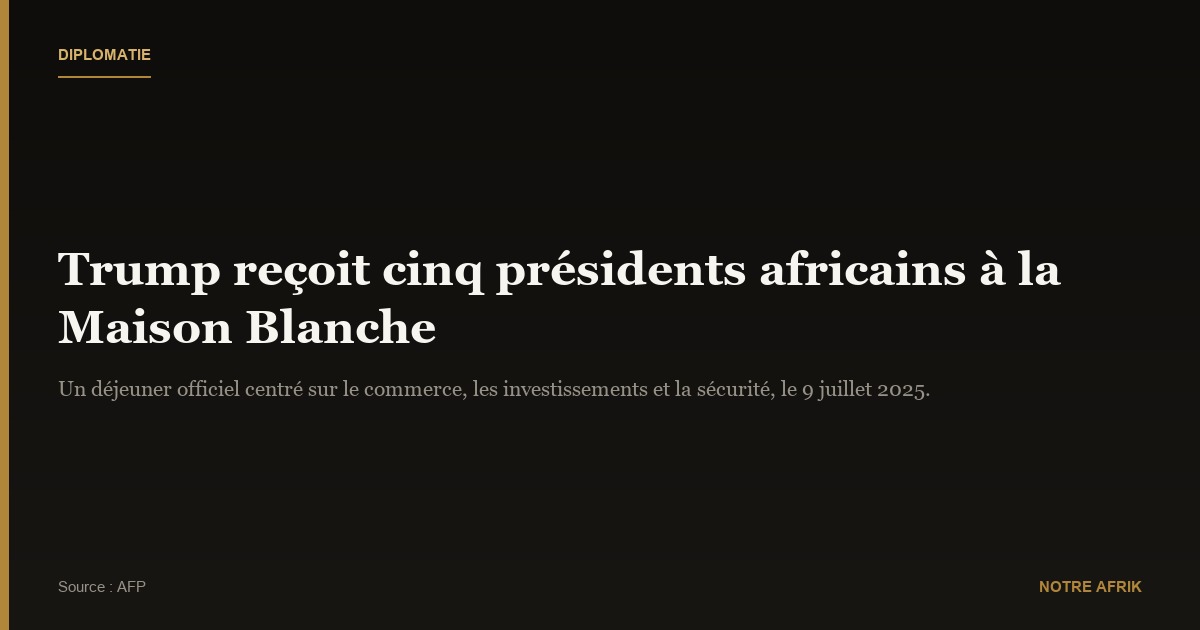 Déjeuner diplomatique : Donald Trump accueille cinq présidents africains