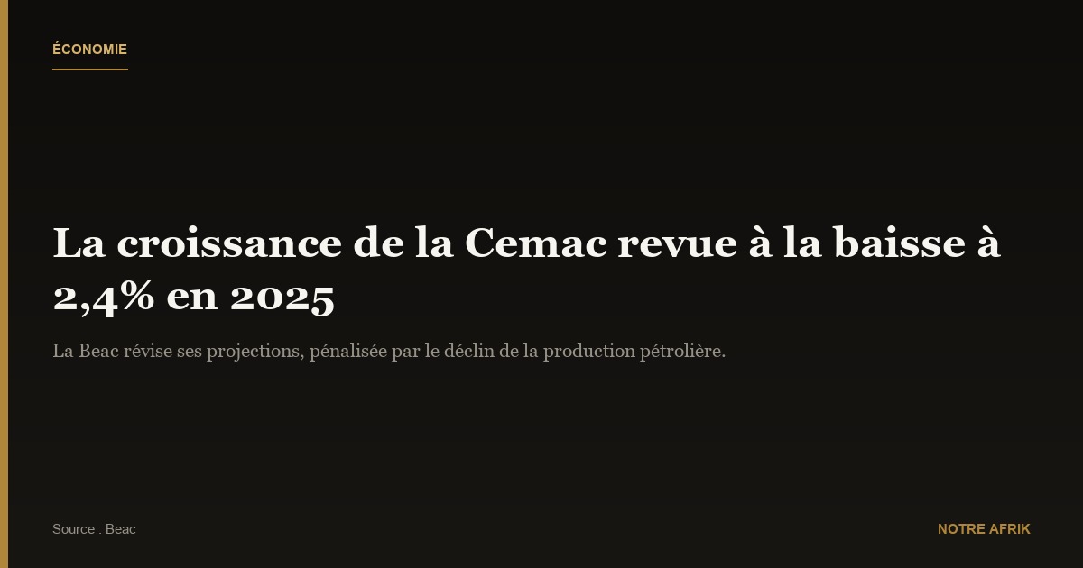 Cemac : les objectifs de croissance passent de 2,9 à 2,4%