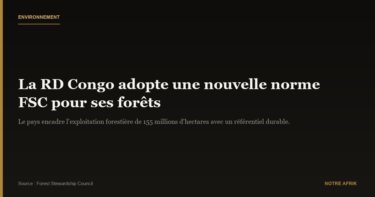 Gestion forestière : la RD Congo adopte une nouvelle norme FSC pour la durabilité