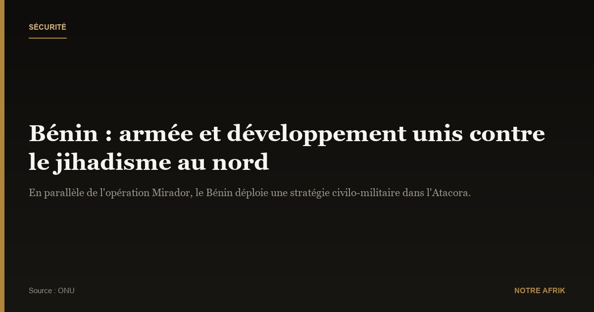 Bénin : l'État mise sur le développement pour contrer le jihadisme au nord  
