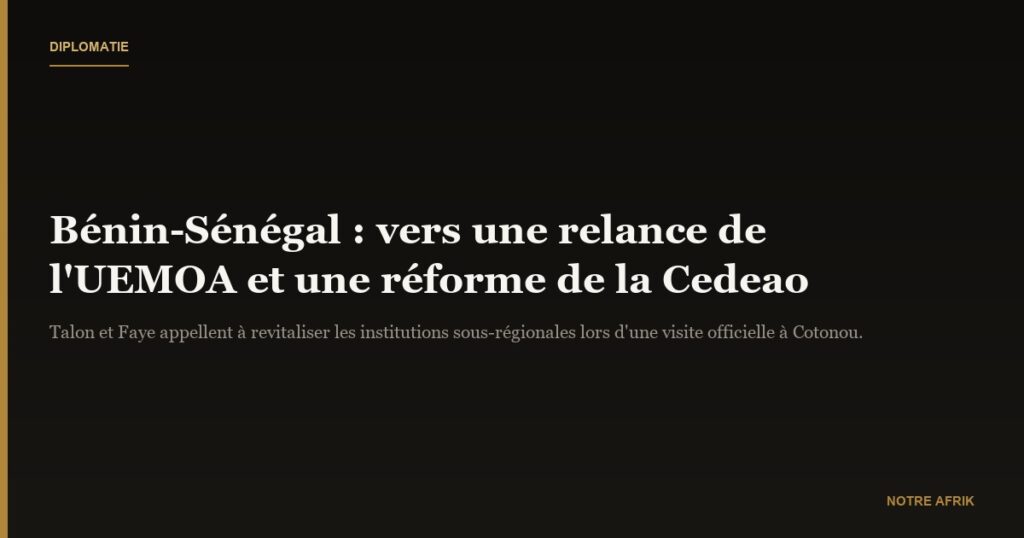 Coopération : vers un renforcement des liens bilatéraux entre l’UEMOA et la Cedeao