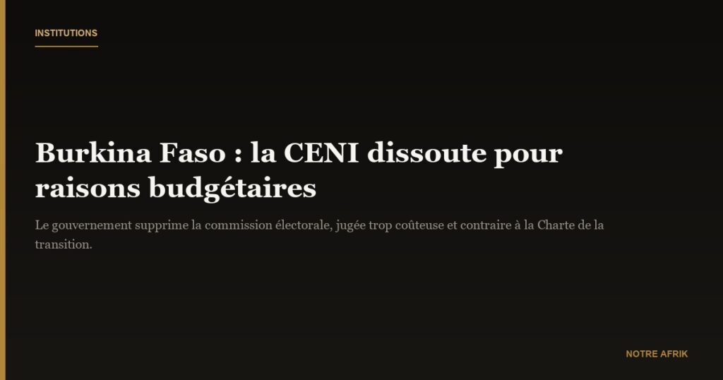 Burkina Faso : la commission électorale dissoute