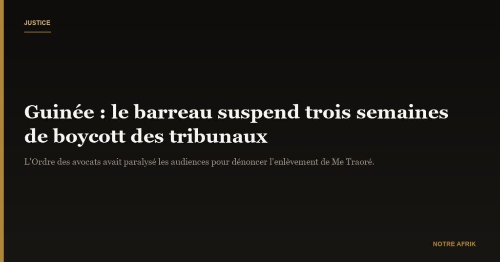 Guinée : suspension de la grève entamée par le barreau il y a trois semaines