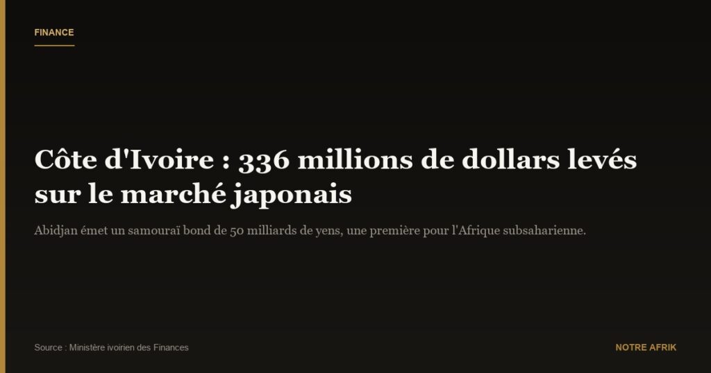Côte d’Ivoire : 336 millions de dollars levés sur le marché financier japonais