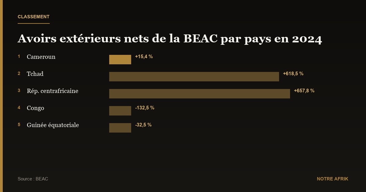CEMAC : les avoirs extérieurs nets de la BEAC augmentent de 14 % en 2024