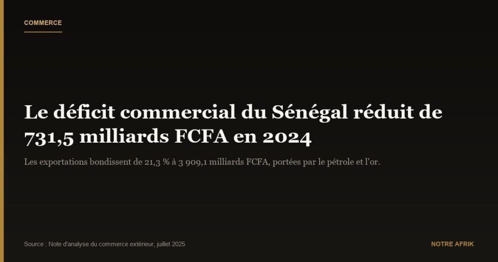 Sénégal : le déficit commercial réduit de 731,5 milliards FCFA en 2024