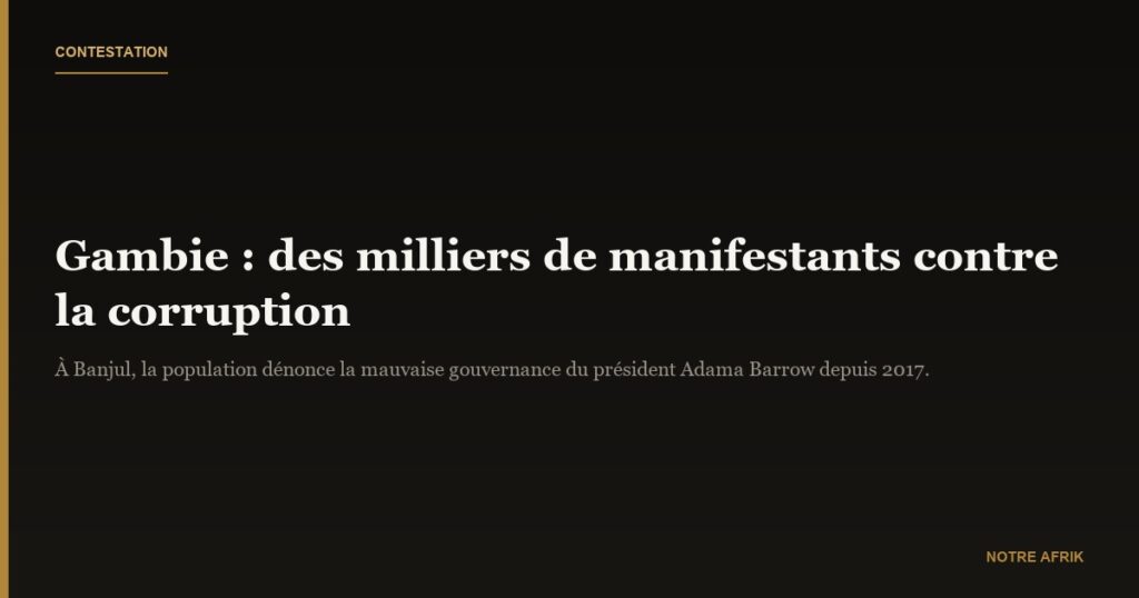 Gambie : une foule nombreuse descend dans la rue pour dénoncer la corruption