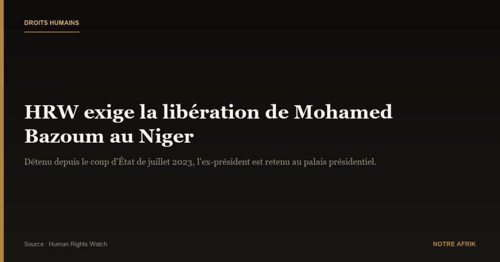 Niger : Human Rights Watch demande la libération de Mohamed Bazoum