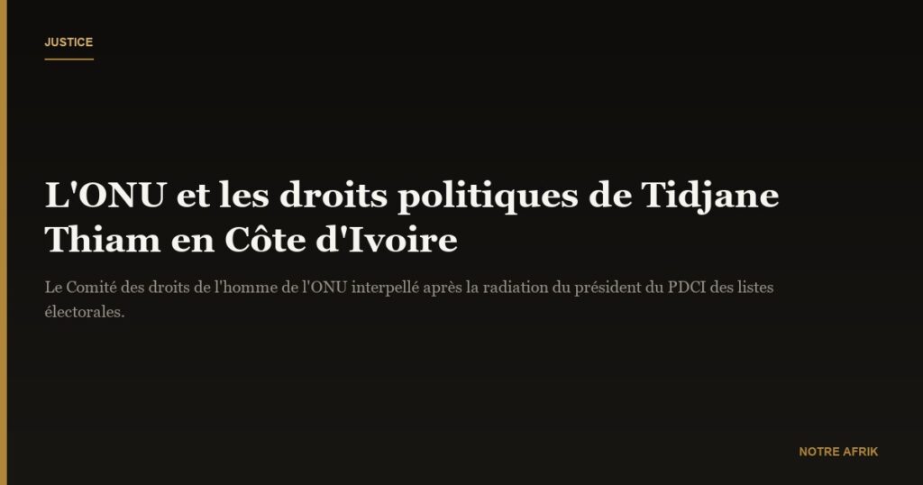 Côte d’Ivoire : l’ONU demande au gouvernement de garantir les droits politiques de Tidjane Thiam