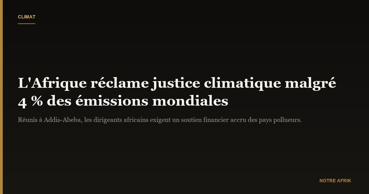 Changement climatique : l’Afrique réclame plus de moyens pour s’adapter
