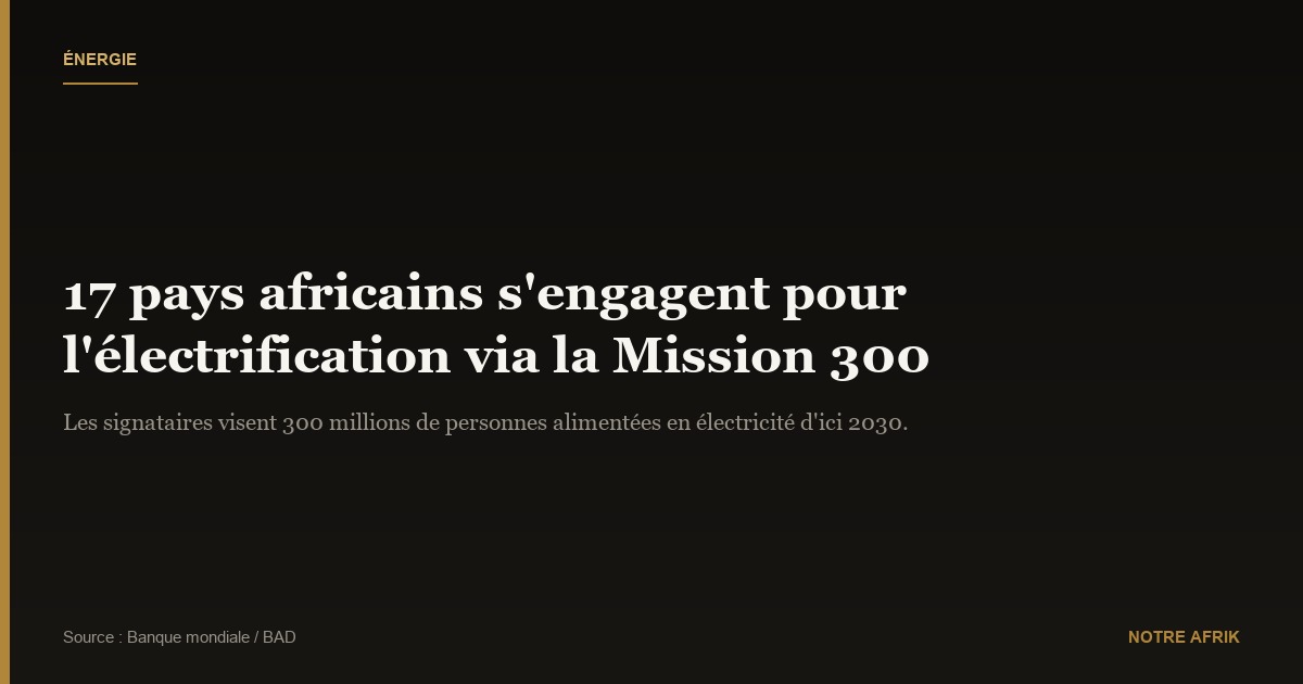 Énergie : 17 pays africains renforcent leur engagement pour l’électrification