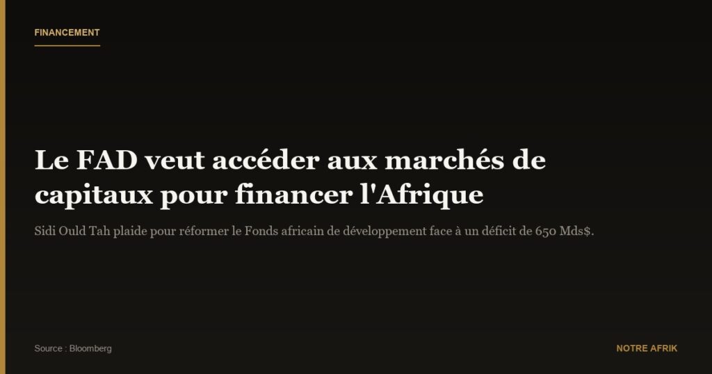 BAD : Sidi Ould Tah plaide pour l’ouverture du Fonds Africain de Développement aux marchés financiers